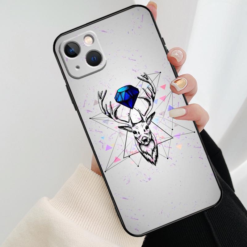 Deer Reindeer Animal Phone Case For iPhone 17 Pro Max 15 14 13 11 12 16 Pro Max mini 15 16 Plus 16e 17 Air Cover