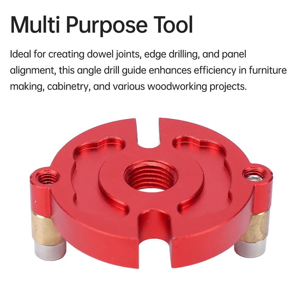 Drill Guide Locator Self Centering Doweling Jig, Dowel Jig Drill Guide Woodworking Tool, Precision Drilling, Aluminum