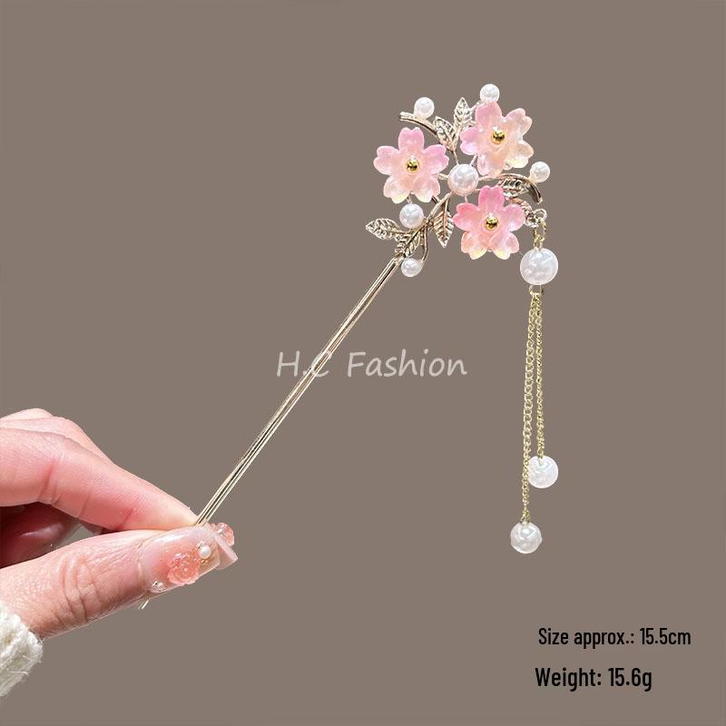 Cherry Blossom Tassel Hairpins: Elegant Hanfu Inspired Hair Accessories for Spring and Summer