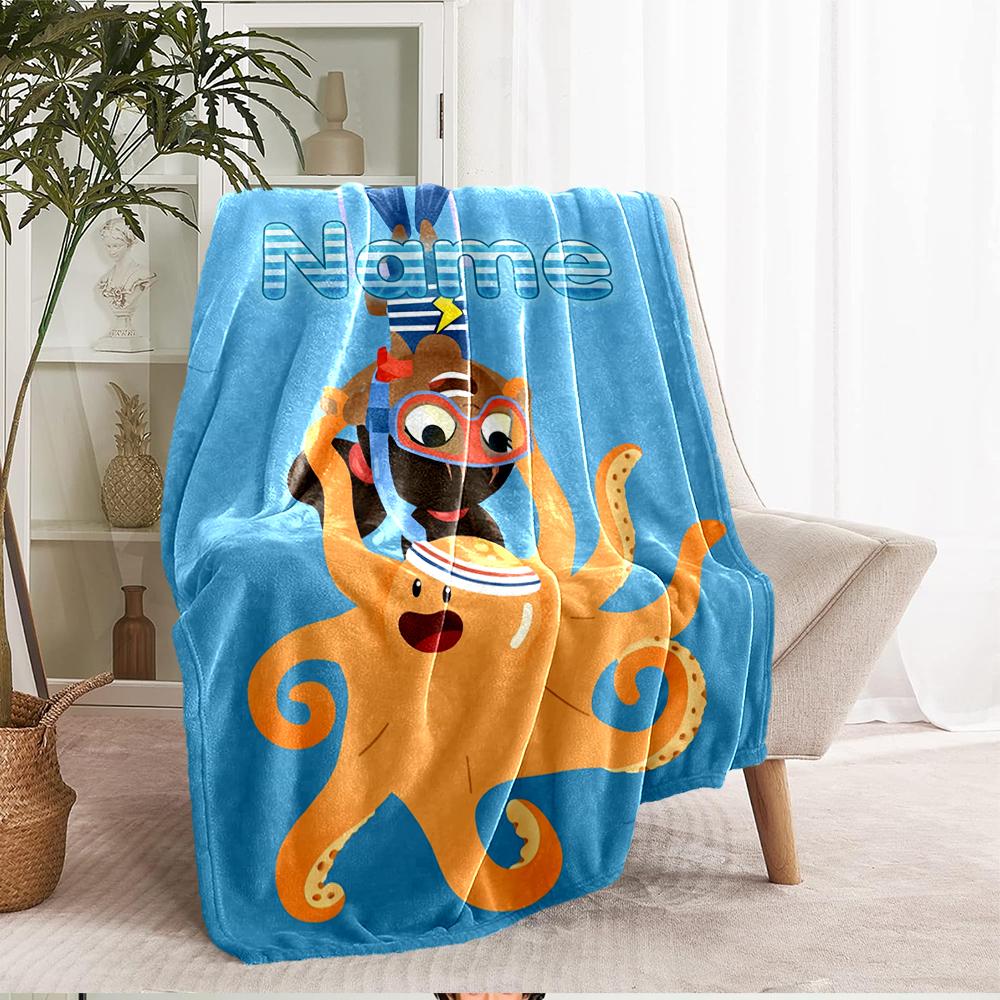Custom Name Yakka Dee Theme Printed Blanket - Perfect for Couch, Bed, Travel & Outdoor Use | Machine Washable, Cozy & Durable.
