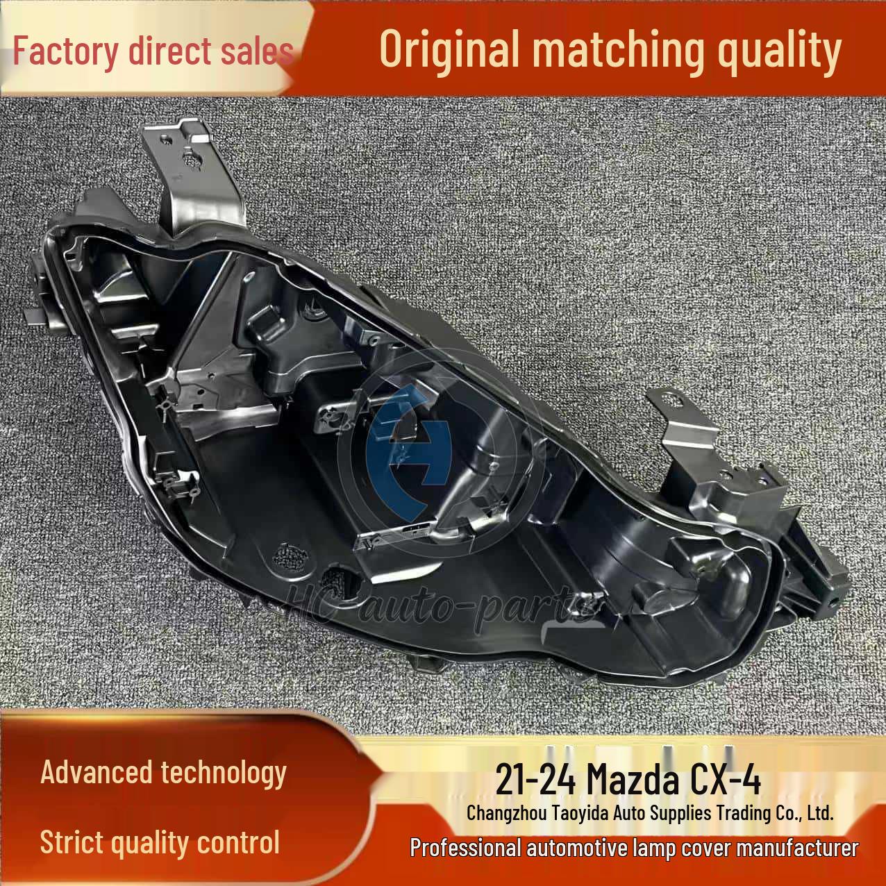 

CX-4 Headlight Cover 2021-22 Black Base Shell PP Passenger side - Original Durable