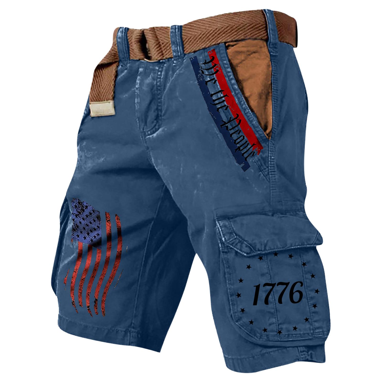 Ren Bag Zomer Shorts voor Heren met Print voor Buiten Losse Shorts voor Heren met Meerdere Zakken M donkerblauwe kleur