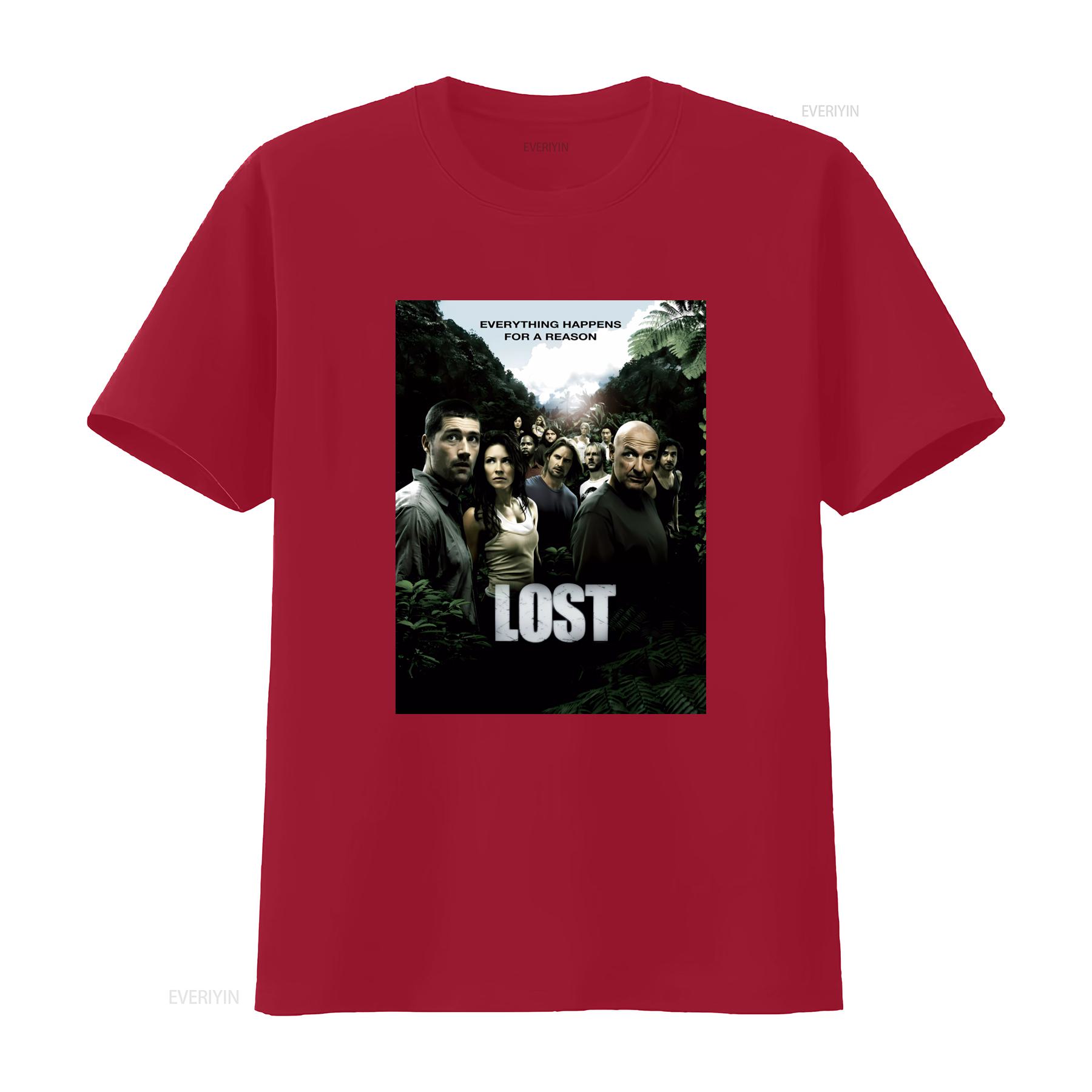 Lost TV Series Poster T Shirt Adventure Drama Fans High Quality Print Comfortable Cotton Perfect for Enthusiasts vintage S