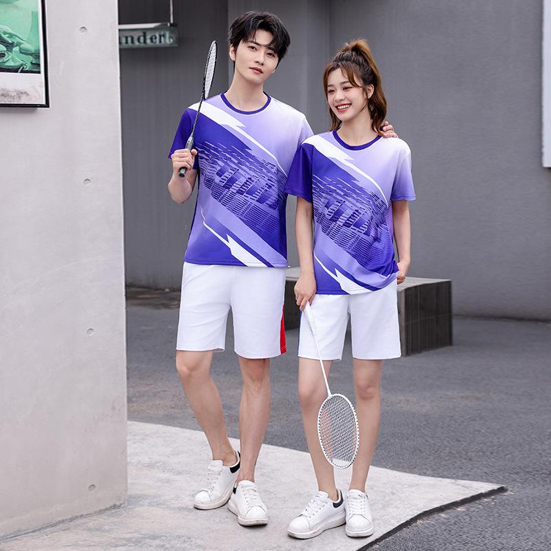 Unisex Badminton & Table Tennis Summer Sports Set - Short Sleeve Jersey & Competition Training Uniform