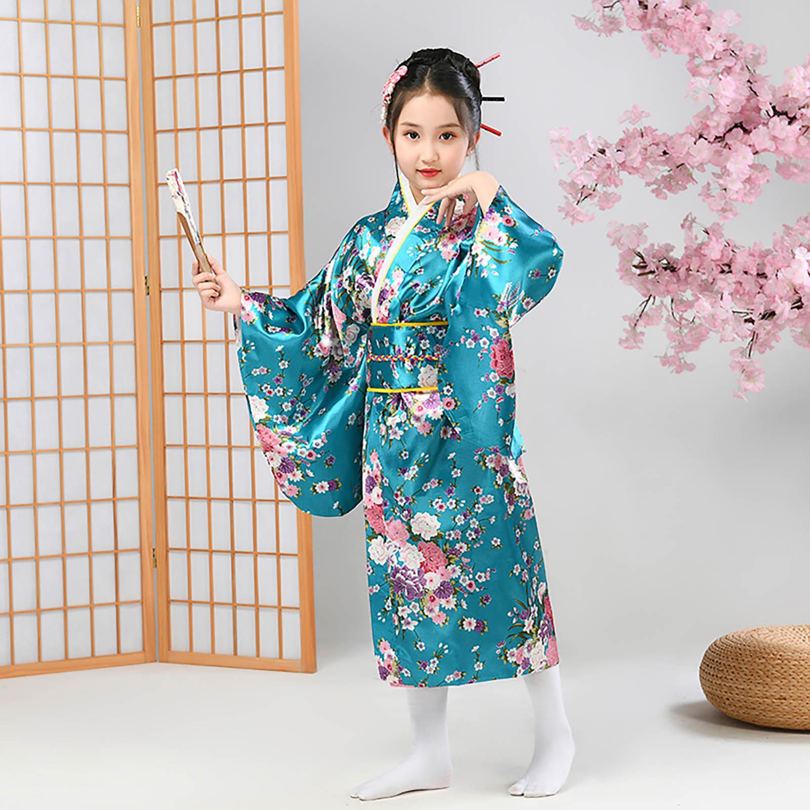 

Одежда для маленьких девочек, одежда, кимоно, халат, традиционный японский костюм 150 синий