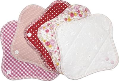 Sweet Cotton Cloth Napkin Vaginal Sheet Organic Liner Set of 5 Made In Japan Knit (Air Pink)
