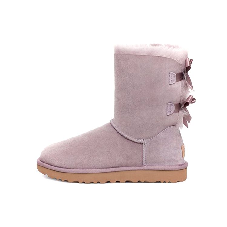 UGG Bailey Bow Ii Warm And Durable Short Mid-Calf Snow Boots Women Boots Pink Purple 1016225-SHAD