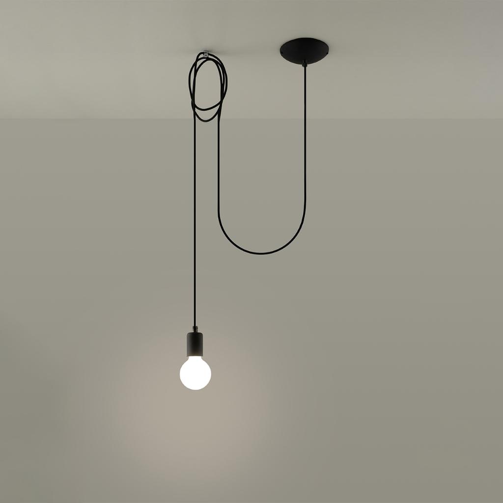 Lampa Wisząca Edison 1 E27 Czarny Sollux Sl.0369