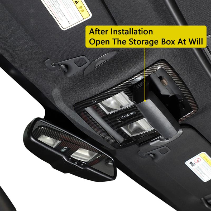 Front Reading Light Panel Decoration Cover Trim For Dodge Challenger 2010-2026 Carbon Fiber Interior Accessories Modified