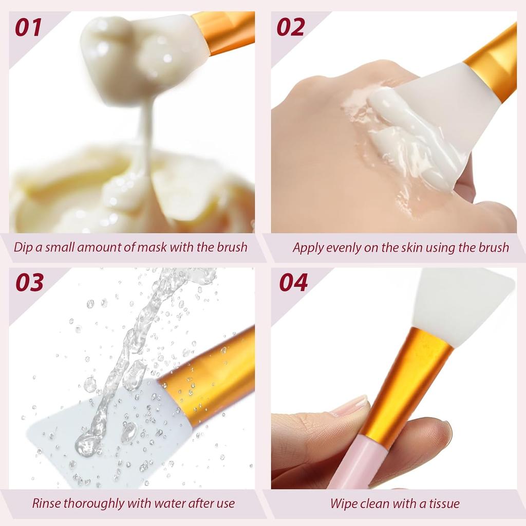 4-Piece Soft Silicone Face Mask Brushes – Ideal for Mud Masks, Skincare, Body Lotion & Butter