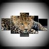 5 Panel/pieces HD Print Leopard Live Animal Wall Posters Canvas Art Painting For Home Living Room Decoration