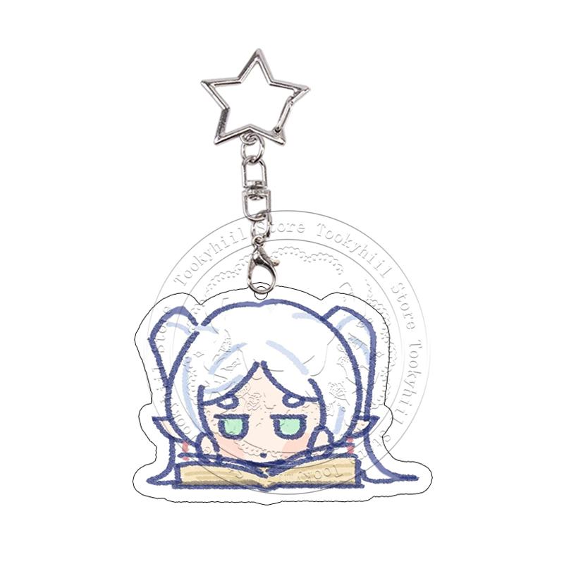 Chibi Sousou No Frieren Acryl Schlüsselanhänger Fern Stark Exquisite Schultaschen Dekoration Anime Cartoon Zubehör Anhänger Schlüsselanhänger Geschenk