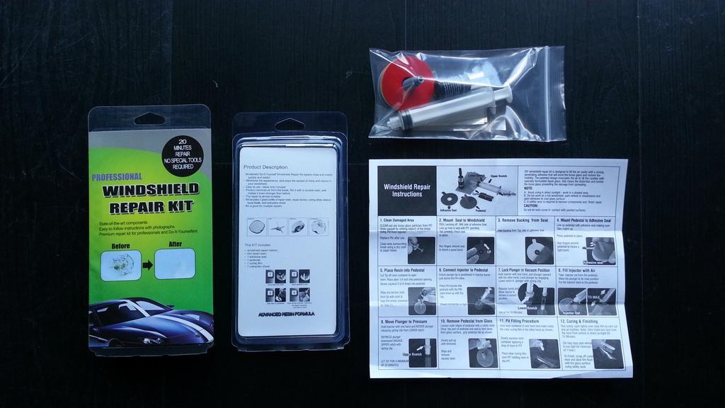 MI-REP01 Windshield Repair Kit for 2 Parts (Stepping Stones, Scratches, Filling Holes)