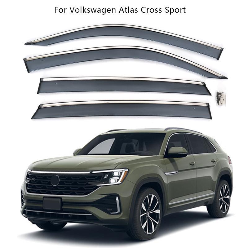 

Дефлекторы боковых окон Volkswagen VW Atlas Cross Sport от дождя и солнца Acrylic with Chrome Strip