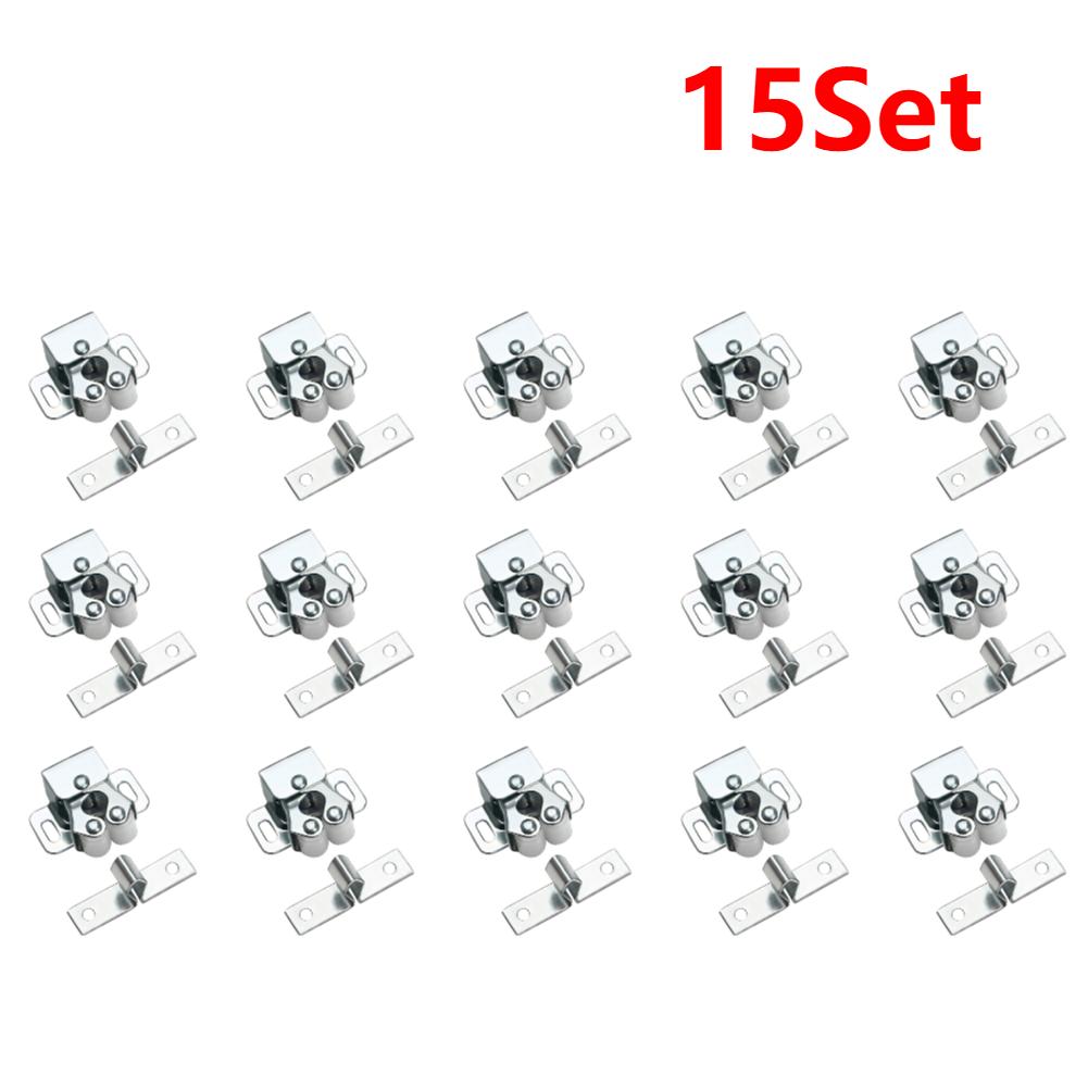 15-50Set Door Stop Closer Stoppers Damper Buffer Magnet Cabinet Catches With Screws For Wardrobe Hardware Furniture Fittings