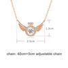 1 PC Design Angel Wings Necklace with Crystals Sweet Jewelry Gift for Women Girls Girlfriend