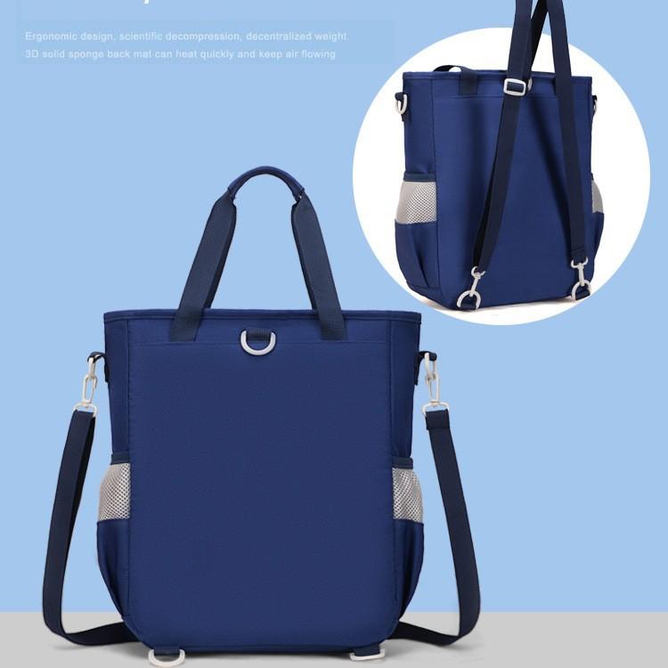 School bag, handbag in summer, high value, contrasting colors, light, simple and large-capacity tutoring bag