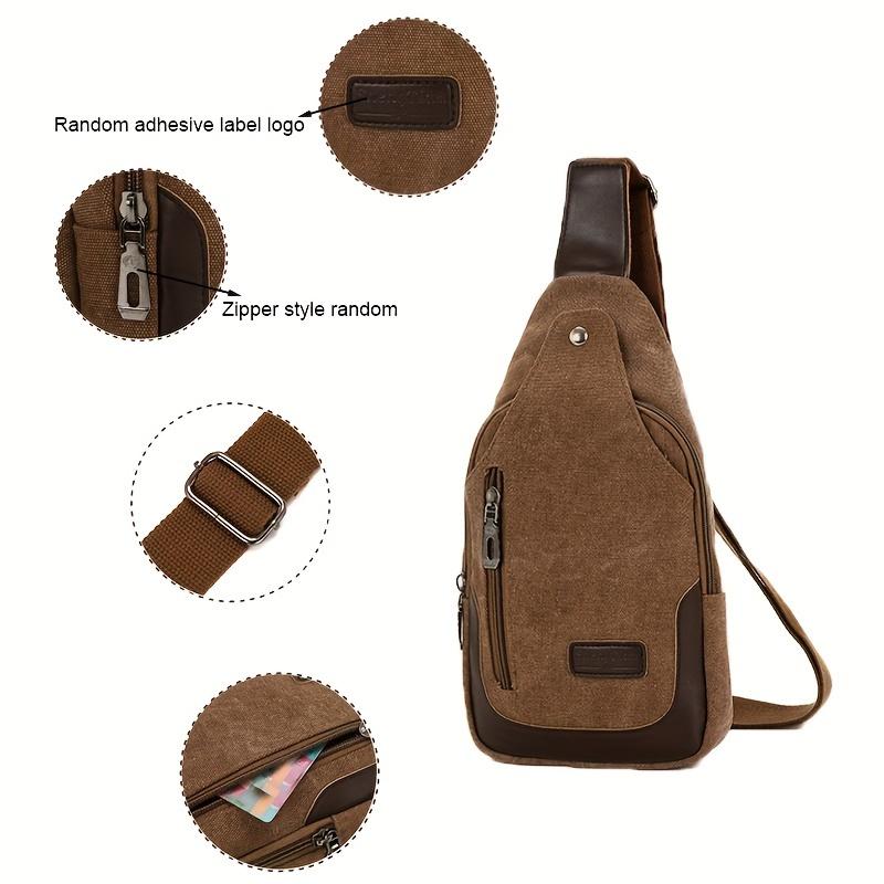 1 Stück Camping-Brusttasche aus Segeltuch für Herren, einfarbig, verschleißfest, große Kapazität