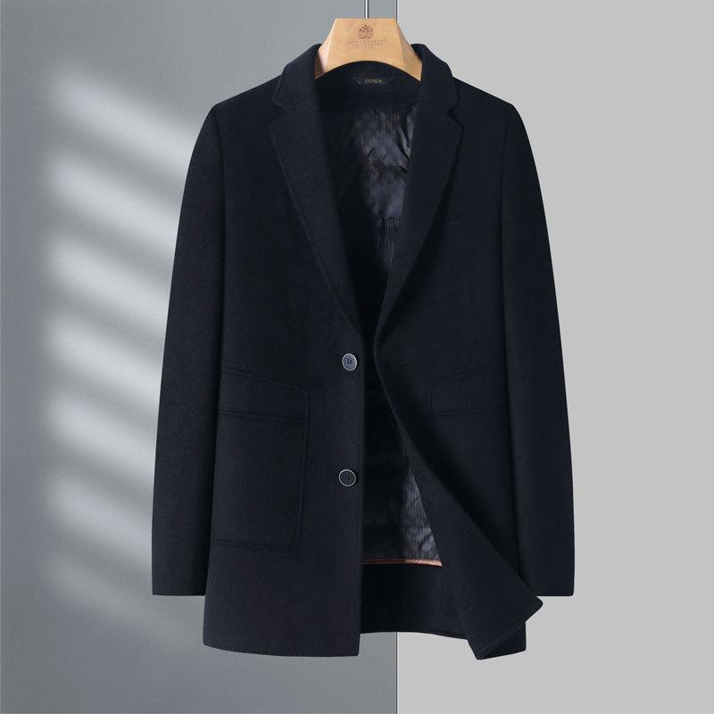 New Wool Coat for Men's Mid-length Winter Thickened Warm Daddy Double-sided Wool Coat Down Jacket