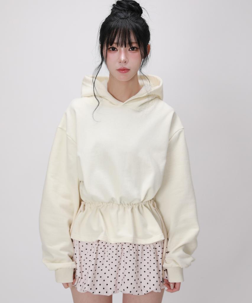 Frill Hem Sweat Hoodie_Lemon