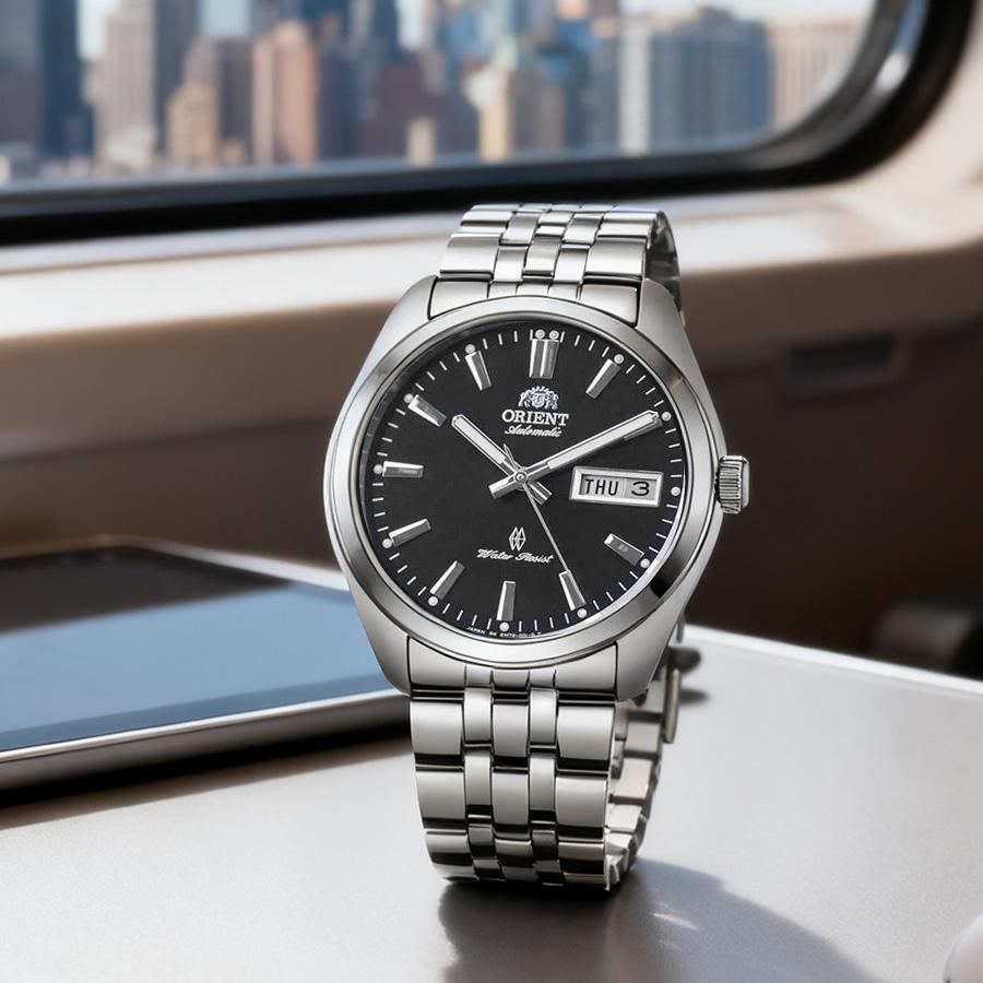 Montre-bracelet analogique automatique pour homme en acier inoxydable à cadran bleu pour la vie quotidienne, tenue d'affaires, décoration, cadeau d'anniversaire idéal pour homme SEM78002BB