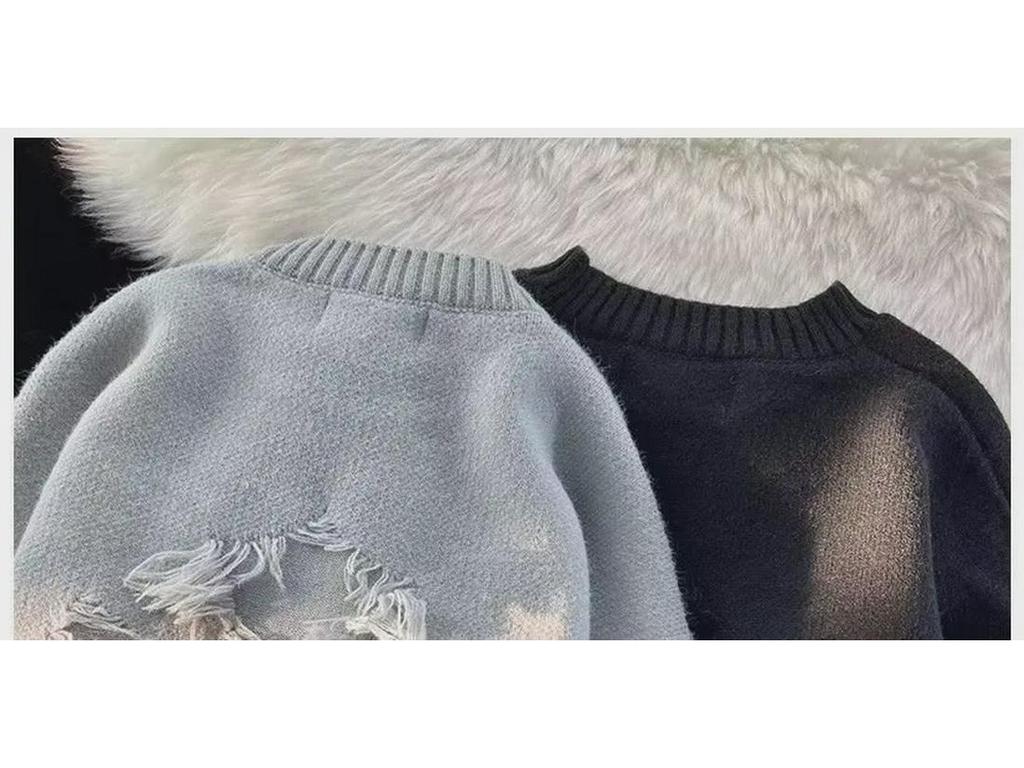 Men's Retro American-Japanese Style High Street Pullover Sweater