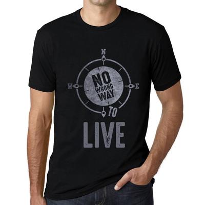 Чоловіча вінтажна футболка з графічним малюнком No Wrong Way Live Deep Black