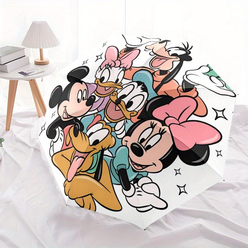 1pc Mickey Mouse Automatic Folding Umbrella: Compact 8-rib Design Outdoor, Casual Accessory, Durable Canopy