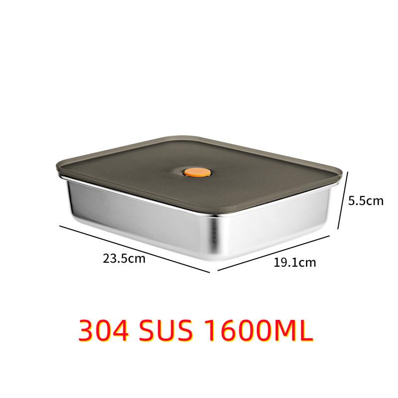 Portable Food Fruit Bento Box 304 Stainless Steel Lunch Box With Lid Snacks Containers Box Leak-Proof Storage Fresh-keeping Box