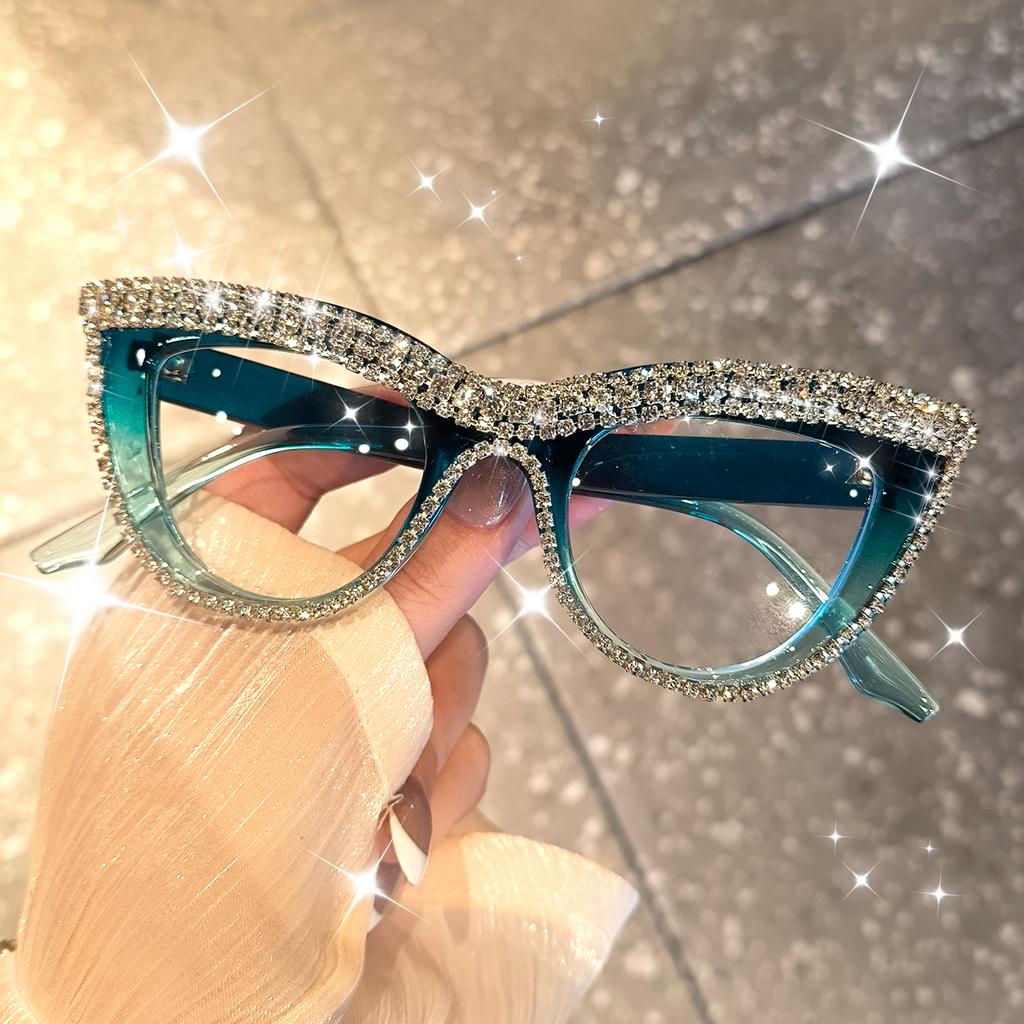 Durable High Quality Elegant Fashion Glasses with Rhinestone - Cat-eye Frame Perfect for Formal Events Formal Eyewear