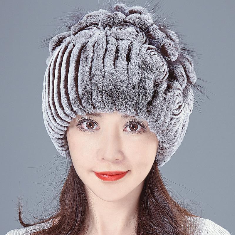 Buy Women Winter Rex Rabbit Fur Hat Fur 