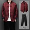 Herren Zweiteiliges Set im chinesischen Stil Herbst/Winter 2025: Mittleres Alter Stehkragen Tang-Anzugjacke & Lässiger Zhongshan-Anzug