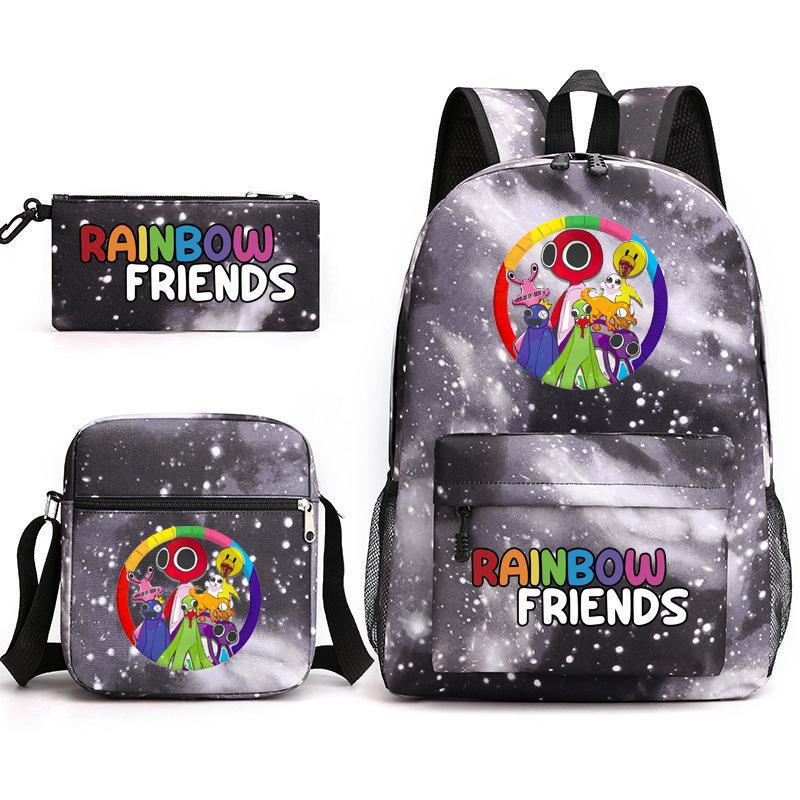 Rainbow Friends Rainbow Friends Game Original Styling Backpack Three-Piece Cartoon Student School Bag