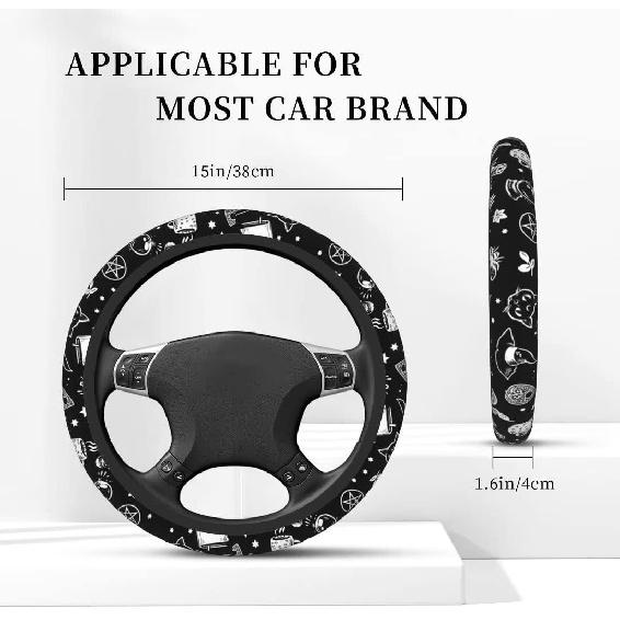 Goth License Plate Frame Novelty Personalized Car Tag Halloween Steering Wheel Covers Witchy License Plate Cover 2 Holes For US Standard Vehicles