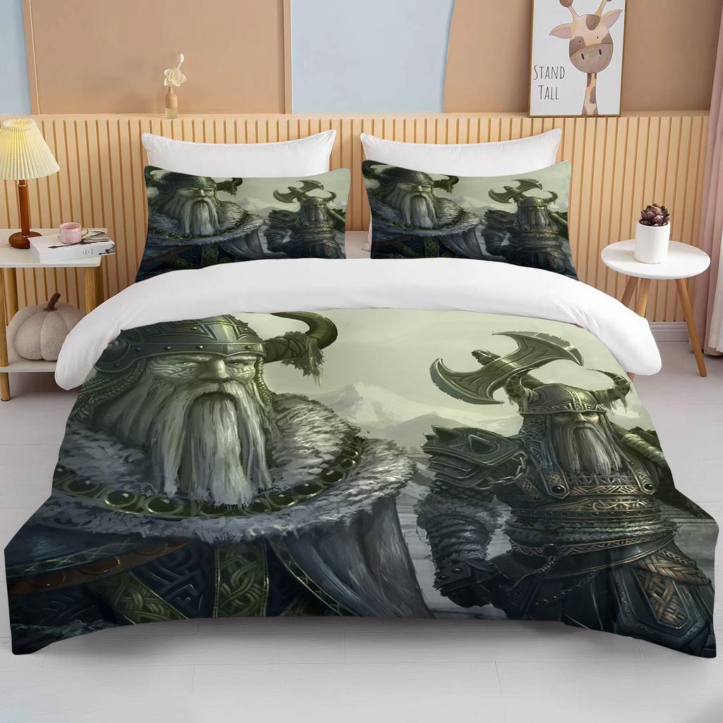 10 Sizes Cartoon Viking Bedding Set Anime Characters Duvet Cover Set 3D Quilt Bed Set Queen King Size Kids Boys Home Textile