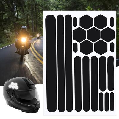 Motosiklet Kaskları Görünmez Siyah Yansıtıcı Çıkartmalar Kasklar Bisikletler İçin Basit Ve Etkili Yansıtıcı Bant Daire ve Oval