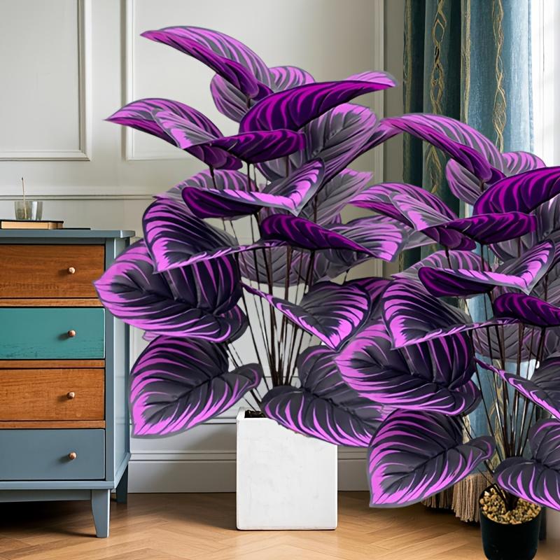 2 Large Outdoor Artificial Violet Combination Sets, with A Total of 24 Realistic Four Season Purple Large Leaves - Multifunctional Indoor/Outdoor Use