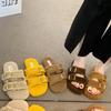 2025 Outdoor Fuzzy Lambswool One-Strap Slippers: Women's Autumn/Winter Korean Fairy Style, Plus Velvet Slippers