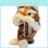New Plush Lion Head Winter Hat For Women With Embroidered Pattern And Chain Detail