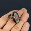 Anillo de joyería hecho a mano envuelto en alambre de cobre con piedras preciosas de amonita para ella de todos los tamaños