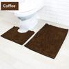 2 Piece Bath Mat Set Non Slip Toilet Pedestal Soft Foam  Shaggy Rug Chenille
