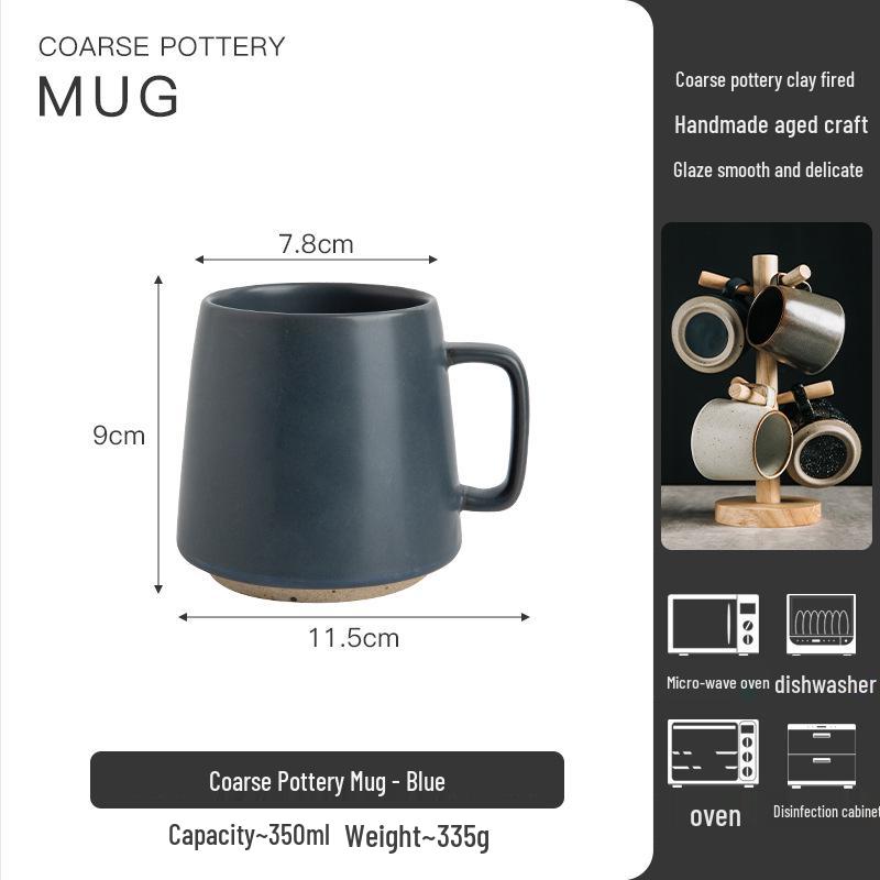 Japanese Retro Ceramic Mug Set – Creative Household & Office Coffee Cups with Gift Box