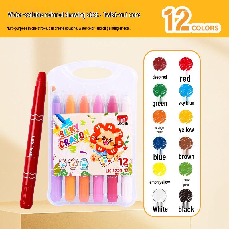 Washable Water-Soluble Colored Pencils & Oil Pastels for Kids: No-Mess Drawing & Graffiti Tools