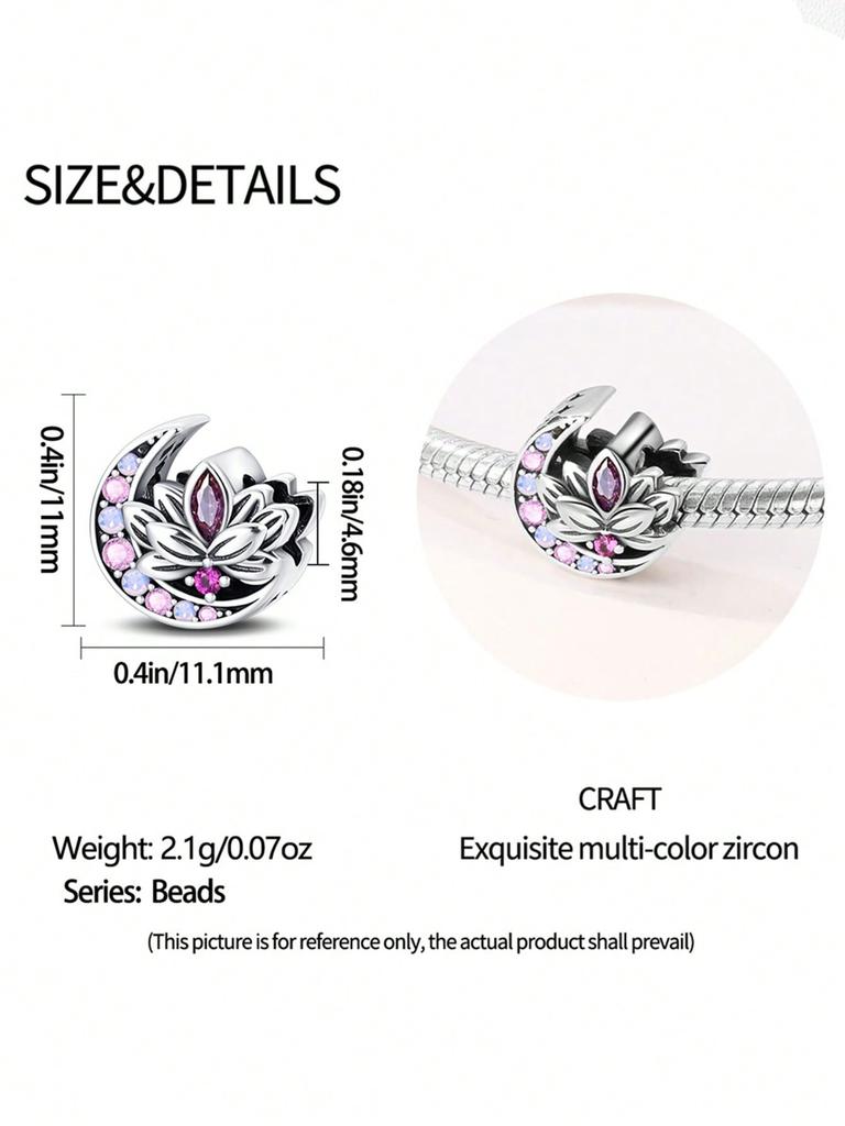 Copper Plated Original Charms Pink Rose Bellflower Beads Fit Bracelet Women'S Jewelry Gift