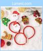 Christmas Cartoon Headbands Set With Reindeer And Santa Claus For Holiday Party Decor