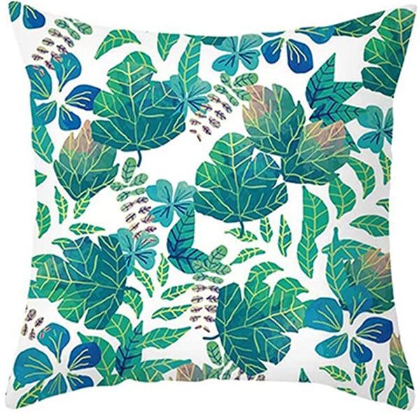 New Nordic Green Plant Printed Pillow Case Sofa Pillow Leaf Series Decorative Pillow Linen