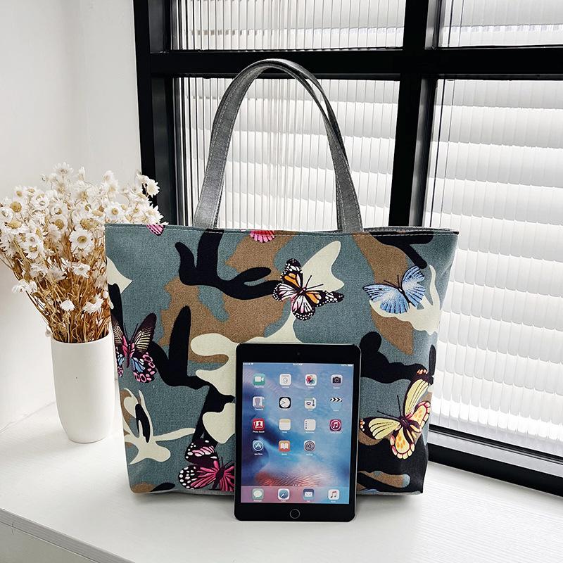 Printed Canvas Women's Fashion Handbag - Casual Commuter Underarm Bag