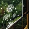Christmas Home Decor Wallpaper White Dandelion Butterfly Electrostatic Wall Sticker Glass Window Double Sided Pattern Decals