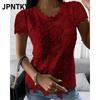 JPNTKY Moda Donna Casual Stampa Colore Unico Manica Corta Girocollo Camicette & Camicie