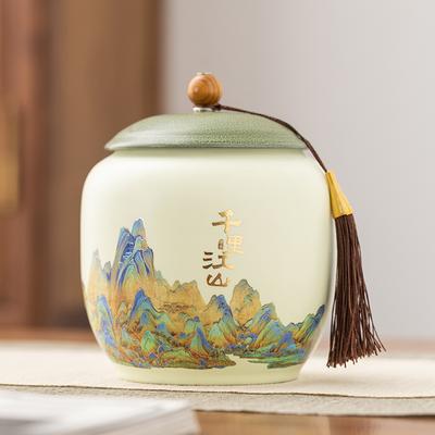 Ceramic Tea Jar Coffee Candy Food Storage Universal Jar Loose Tea Sealed Jartea Storage Jars Home Decor Glazed Ceramic Vase